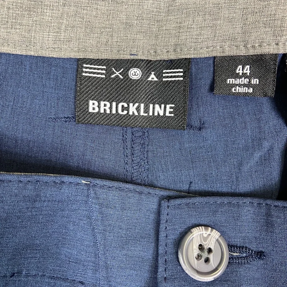 Brickline Fishing Hybrid Shorts Mens Blue Mottled Flat Front‎ Mid Rise Size 44